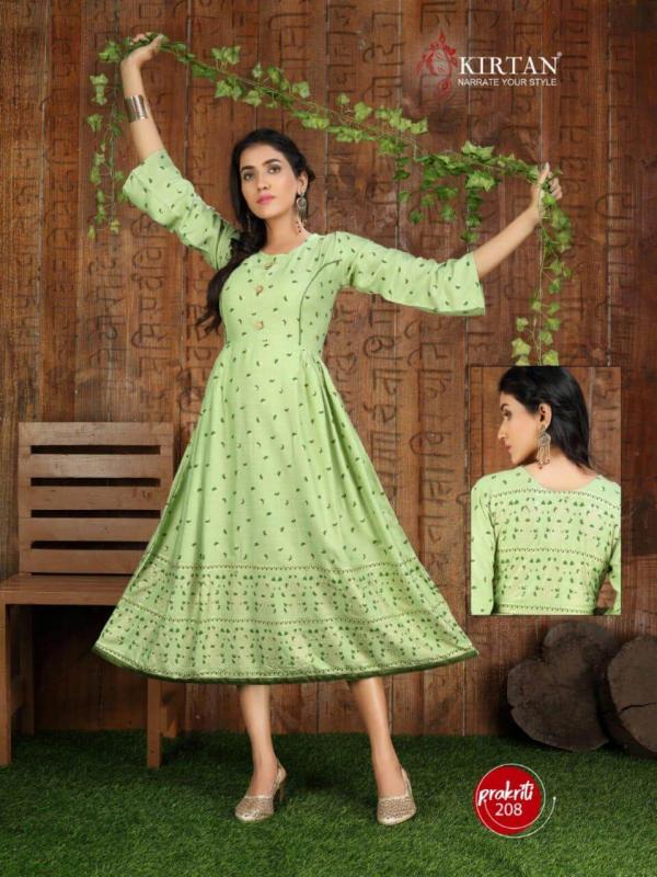 Kirtan Prakriti 2 Rayon Fancy Long Kurti Catalogue